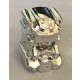 53596 | Chrome Silver Minifigure, Head, Modified Bionicle Inika Toa Hewkii Plain | Custom Chromed by BUBUL