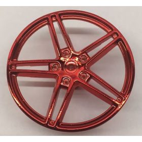   54086 | Chrome Red Wheel Cover 5 Spoke without Center Stud - 35mm D. - for Wheels 54087, 56145, 44292, 54086 | Custom Chromed by Bubul