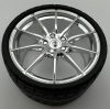 5428 | Chrome Silver Wheel 75mm D. x 41mm Technic Racing Large, 10 Spokes, McLaren P1 | Custom Chromed by Bubul 