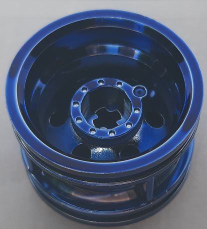 56145 | Chrome Blue Wheel 30.4mm D. x 20mm with No Pin Holes and Reinforced Rim | Custom Chromed by Bubul