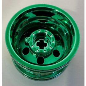   56145 | Chrome Green Wheel 30.4mm D. x 20mm with No Pin Holes and Reinforced Rim | Custom Chromed by Bubul