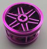 56145 | Chrome Pink Wheel 30.4mm D. x 20mm with No Pin Holes and Reinforced Rim | Custom Chromed by Bubul