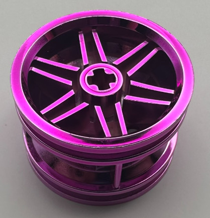 56145 | Chrome Pink Wheel 30.4mm D. x 20mm with No Pin Holes and Reinforced Rim | Custom Chromed by Bubul