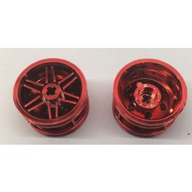   56145 | Chrome Red Wheel 30.4mm D. x 20mm with No Pin Holes and Reinforced Rim | Custom Chromed by Bubul