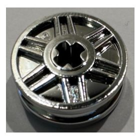   56903 Chrome Silver Wheel 18mm D. x 8mm with Fake Bolts and Shallow Spokes and Axle Hole  Custom Chromed by BUBUL