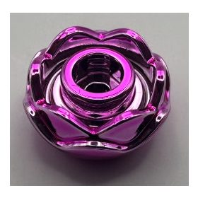   5904 | Chrome Pink Plant Flower Round with 2 Layers (Peony Rose) with Open Stud and Small Pin Hole |  Custom Chromed by BUBUL