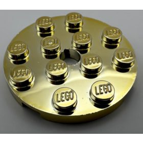   60474 Chrome Gold Plate, Round 4 x 4 with Hole Custom Chromed by BUBUL