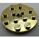 60474 Chrome Gold Plate, Round 4 x 4 with Hole Custom Chromed by BUBUL