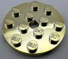 60474 Chrome Gold Plate, Round 4 x 4 with Hole Custom Chromed by BUBUL