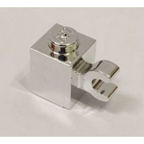   60476 | Chrome Silver Brick, Modified 1 x 1 with Clip Horizontal | Custom Chromed by BUBUL