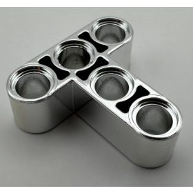   60484  | Chrome Silver Technic, Liftarm 3 x 3 T-Shape Thick | Custom Chromed by BUBUL