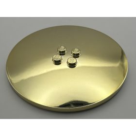   6177 Chrome Gold Tile, Round 8 x 8 with 4 Studs in Center Custom Chromed by Bubul