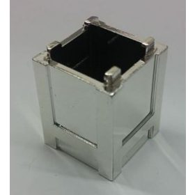   61780 | Chrome Silver Container, Box 2 x 2 x 2 - Top Opening | Custom Chromed by Bubul