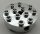 6222 | Chrome Silver Brick, Round 4 x 4 with 4 Side Pin Holes and Center Axle Hole | Custom Chromed by BUBUL