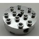 6222 | Chrome Silver Brick, Round 4 x 4 with 4 Side Pin Holes and Center Axle Hole | Custom Chromed by BUBUL