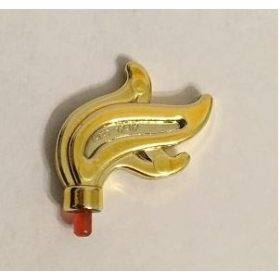   64647_Chrome GOLD Minifig, Plume Feather Triple Compact / Flame / Water  64647 Custom Chromed by BUBUL