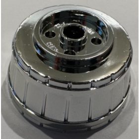   64951 | Chrome Silver Container, Barrel Half Large with Axle Hole | Custom Chromed By BUBUL