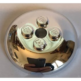   65138 | Chrome Silver Dish 4 x 4 Inverted (Radar) with 4 Solid Studs and Pin Hole | Custom Chromed by BUBUL 