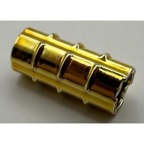   6538 Chrome Gold Technic, Axle Connector 2L (Ridged with x Hole x Orientation)  6538b Custom Chromed by BUBUL