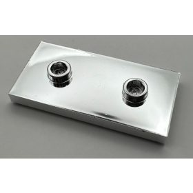   65509 Chrome Silver Plate, Modified 2 x 4 with 2 Studs (Double Jumper) Custom Chromed by BUBUL
