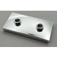 65509 Chrome Silver Plate, Modified 2 x 4 with 2 Studs (Double Jumper) Custom Chromed by BUBUL