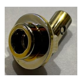   65578 | Chrome Gold Bar 1L with Angled Hollow Stud | Custom Chromed by BUBUL
