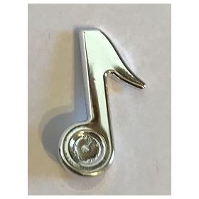   65868c Chrome Silver Minifigure, Utensil Trolls Eighth Note (Quaver) chromed by Bubul