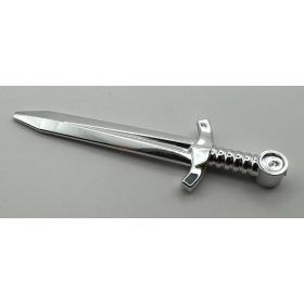   66964 Chrome SilverMinifigure, Weapon Sword, Greatsword Pointed with Upturned Crossguard Custom Chromed by BUBUL