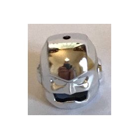   67583 Chrome Silver Minifigure, Headgear Helmet Mask with Ear Protectors, Eyes and Mouth Slit and Hole on Top Custom chromed by BUBUL