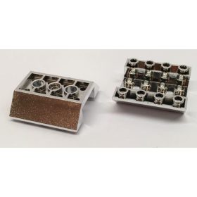   Chrome Silver Slope, Inverted 45 4 x 4 Double with 2 Holes  72454 or 4854  Custom chromed by BUBUL
