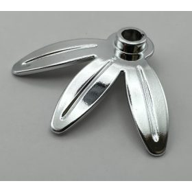   7264 | Chrome Silver Plant Plate, Round 1 x 1 with 3 Thin Leaves  |  Custom Chromed by BUBUL