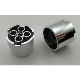   73111 | Chrome Silver Brick, Round 3 x 3 x 2 with Recessed Center and Axle Hole | Custom Chromed by BUBUL