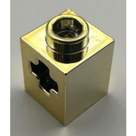   73230 | Chrome Gold Technic, Brick 1 x 1 with Hole | Custom Chromed by Bubul