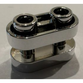   77808 | Chrome Silver Brick, Round 1 x 2 with Hollow Studs and Open Center with Bars | Custom Chromed by BUBUL