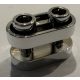 77808 | Chrome Silver Brick, Round 1 x 2 with Hollow Studs and Open Center with Bars | Custom Chromed by BUBUL