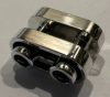 77808 | Chrome Silver Brick, Round 1 x 2 with Hollow Studs and Open Center with Bars | Custom Chromed by BUBUL