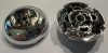 79850, 104786 | Chrome Silver Brick, Round 4 x 4 Dome Top with 2 x 2 Recessed Center | Custom Chromed by BUBUL