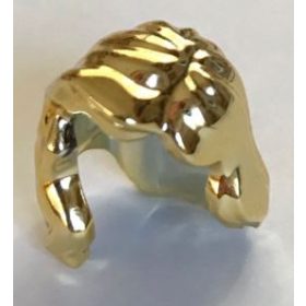   85974 | Chrome GoldMinifigure, Hair Female Mid-Length with Part over Right Shoulder | Custom Chromed by Bubul