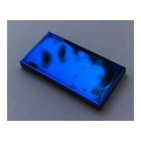 87079 | Chrome BLUE Tile 2 x 4 | Custom Chromed by Bubul