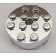 87081 | Chrome Silver Brick, Round 4 x 4 with Hole | Custom Chromed by BUBUL