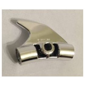   Chrome Silver Technic, Pin Connector Round Curved with Fin and Hole  87745 Custom Chromed by BUBUL