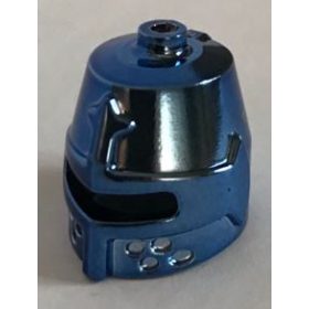   89520 Chrome Blue Minifig, Headgear Helmet Castle Closed with Eye Slit  89520 Custom Chromed by Bubul