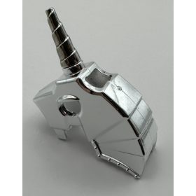  89524 | Chrome Silver Horse Battle Helmet, Stud on Top and 3 Neck Plates (Unicorn) | Custom Chromed by Bubul