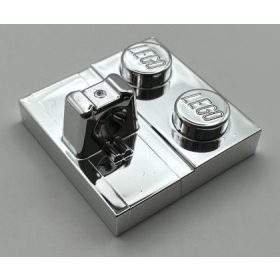   92582, 53968 | Chrome Silver Hinge Plate 2 x 2 Locking with 1 Finger on Top | Custom Chromed by BUBUL