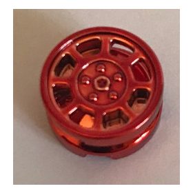   93593 Chrome RED Wheel 11mm D. x 6mm with 8 Spokes  93593 Custom Chromed by BUBUL
