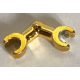93609, 26163 | Chrome GOLD Arm Skeleton, Bent with Clips (Horizontal Grip) | Custom Chromed by BUBUL