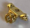 98132 | Chrome Gold Minifigure Armor Shoulder Pads with Scabbard for Two Katanas | Custom Chromed by BUBUL