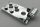 98285 | Chrome Silver Hinge Plate 2 x 4 with Pin Hole and 3 Holes - Bottom | Custom Chromed by Bubul