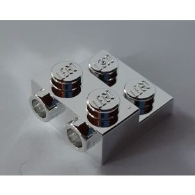   99206 Chrome Silver Plate, Modified 2 x 2 x 2/3 with 2 Studs on Side Custom Chromed by BUBUL