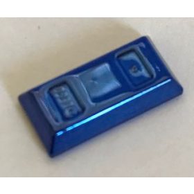   99563_Chrome Blue Minifig, Utensil Ingot / Bar  99563 or 95349 Custom Chromed by BUBUL